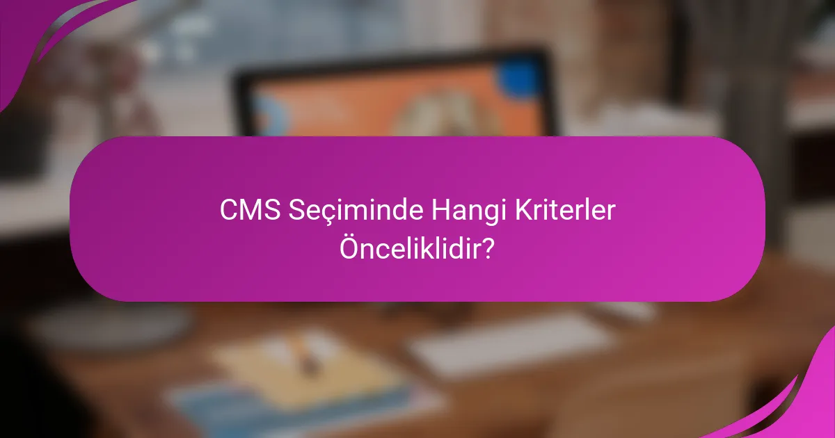 CMS Seçiminde Hangi Kriterler Önceliklidir?