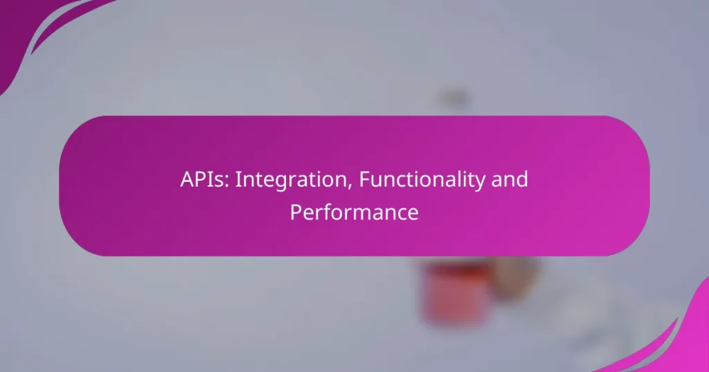 API’ler: Entegrasyon, Fonksiyonellik ve Performans
