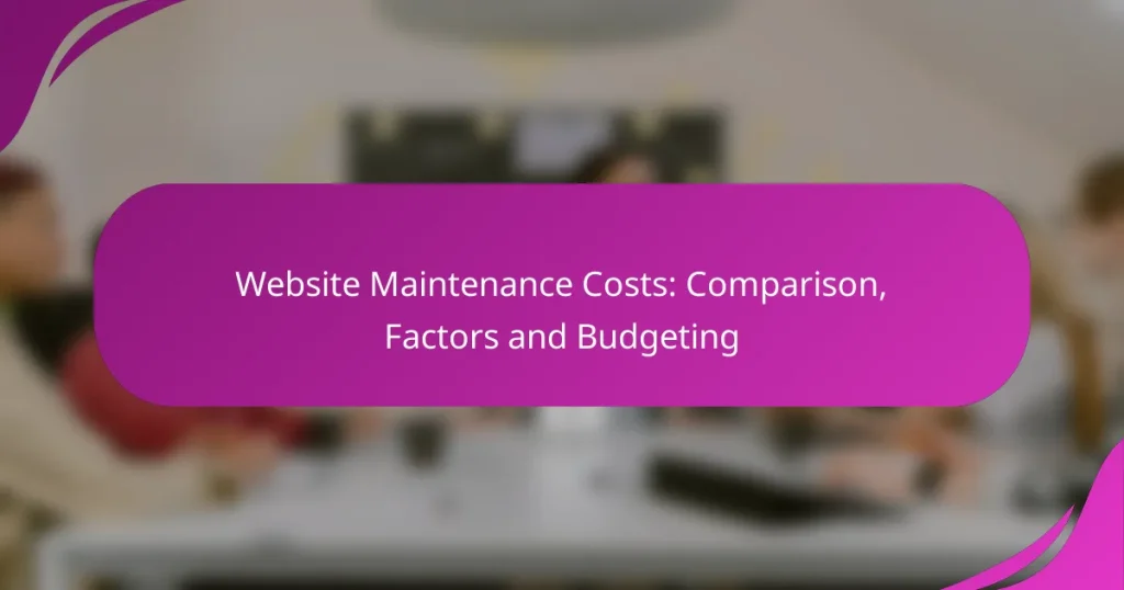 Website Bakım Maliyetleri: Karşılaştırma, Faktörler ve Bütçeleme