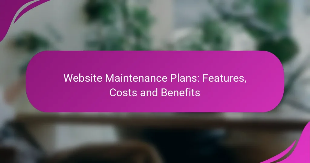 Web Site Bakım Planları: Özellikler, Maliyetler ve Faydalar