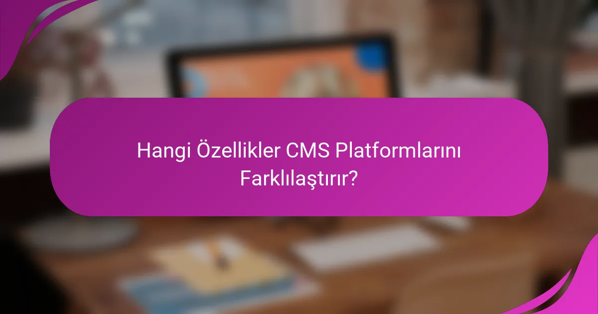 Hangi Özellikler CMS Platformlarını Farklılaştırır?