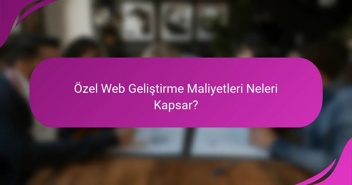Özel Web Geliştirme Maliyetleri Neleri Kapsar?