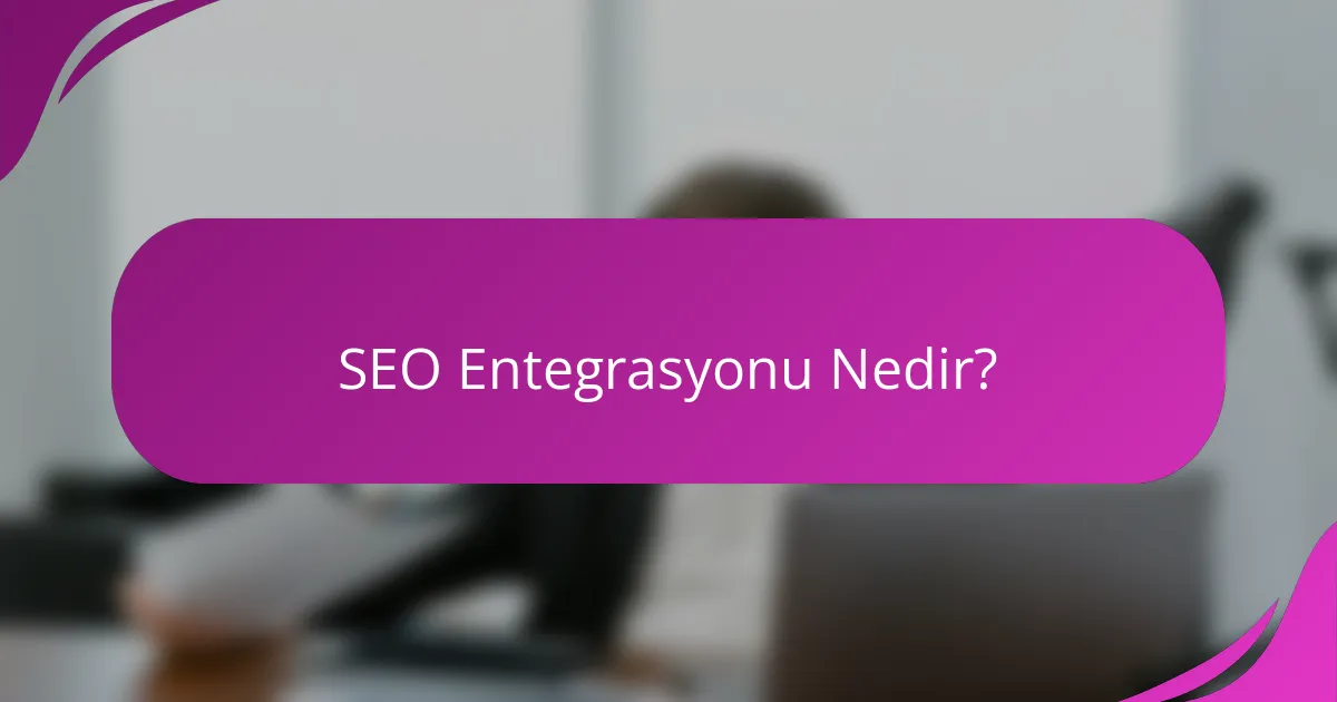 SEO Entegrasyonu Nedir?