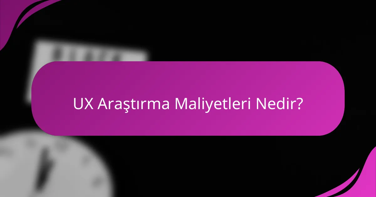 UX Araştırma Maliyetleri Nedir?