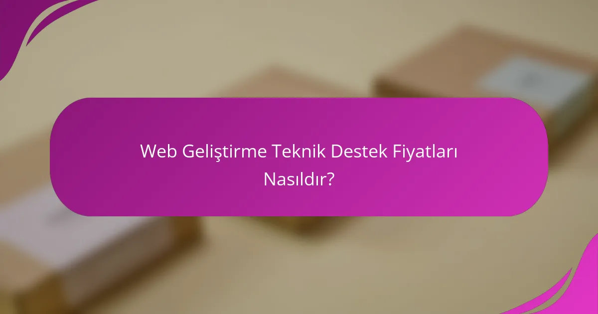 Web Geliştirme Teknik Destek Fiyatları Nasıldır?