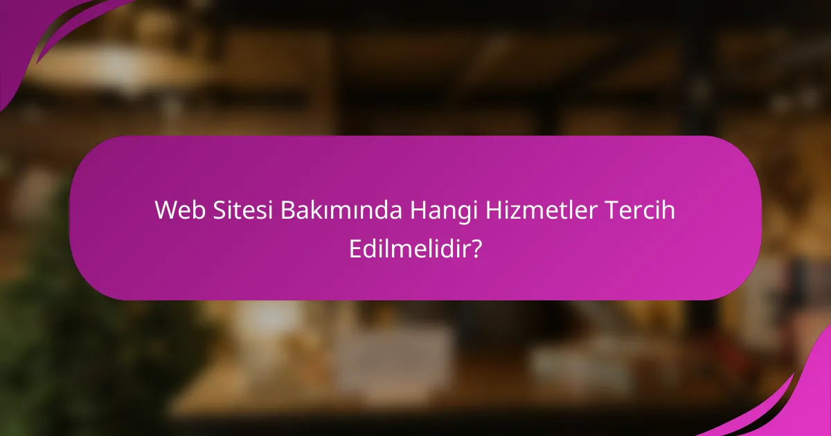Web Sitesi Bakımında Hangi Hizmetler Tercih Edilmelidir?