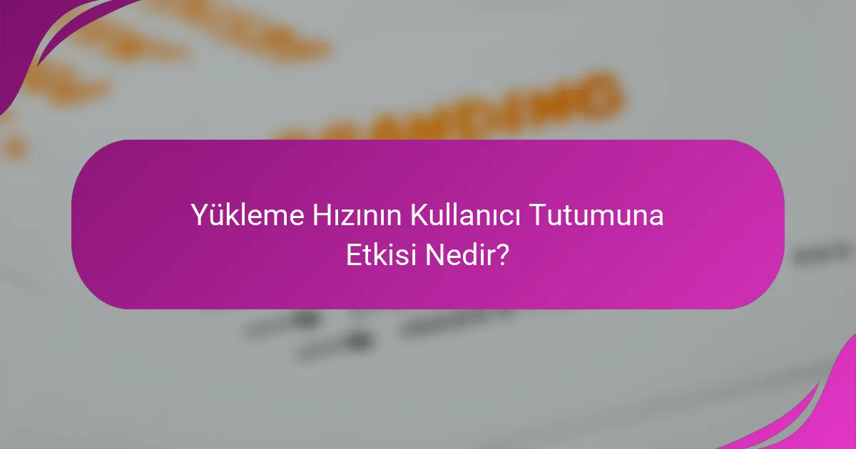 Yükleme Hızının Kullanıcı Tutumuna Etkisi Nedir?